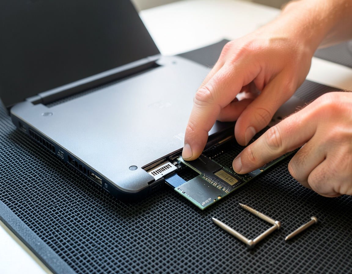 Upgrading laptop RAM with a new memory module