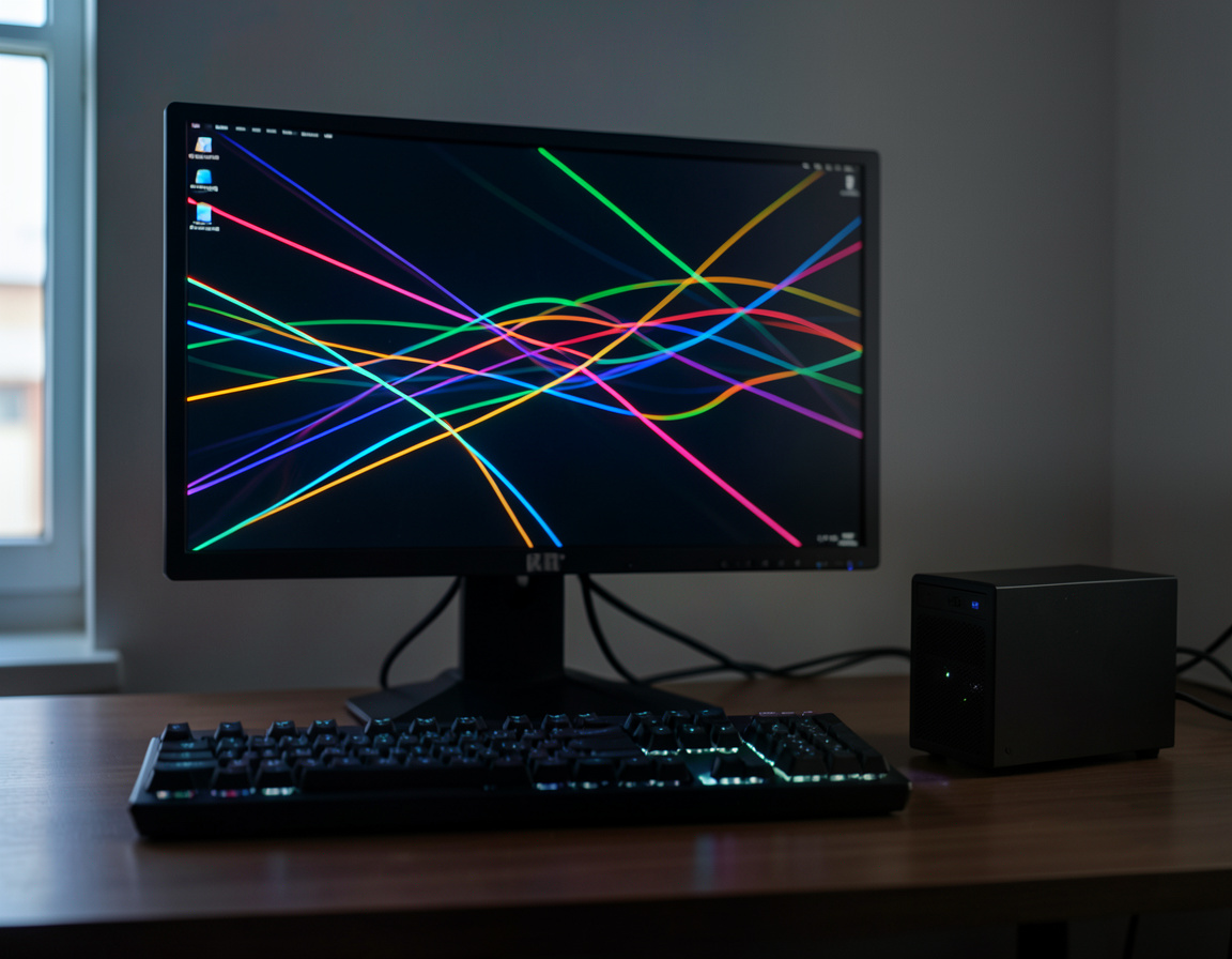 Desktop workstation during a Linux operating system installation