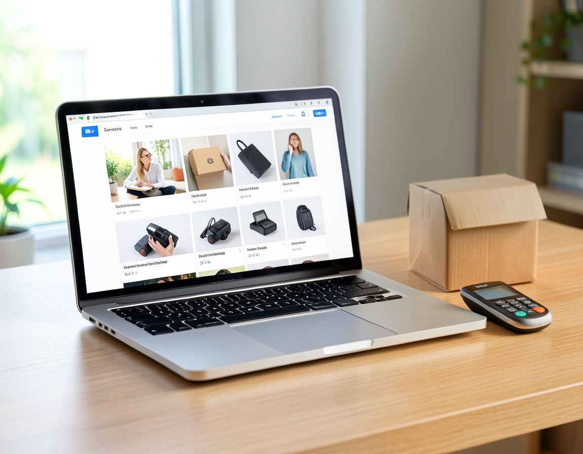 E-commerce store integration on a laptop