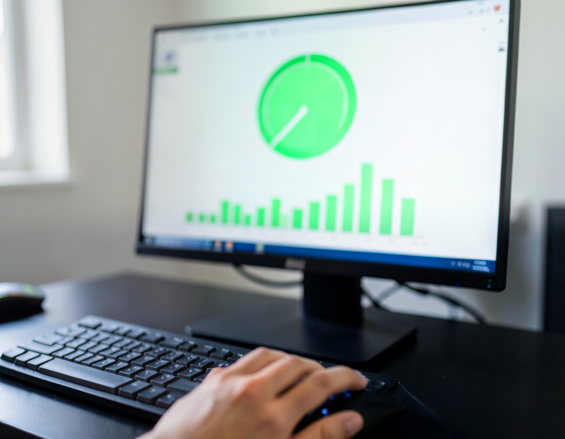 Website speed optimization results on a monitor