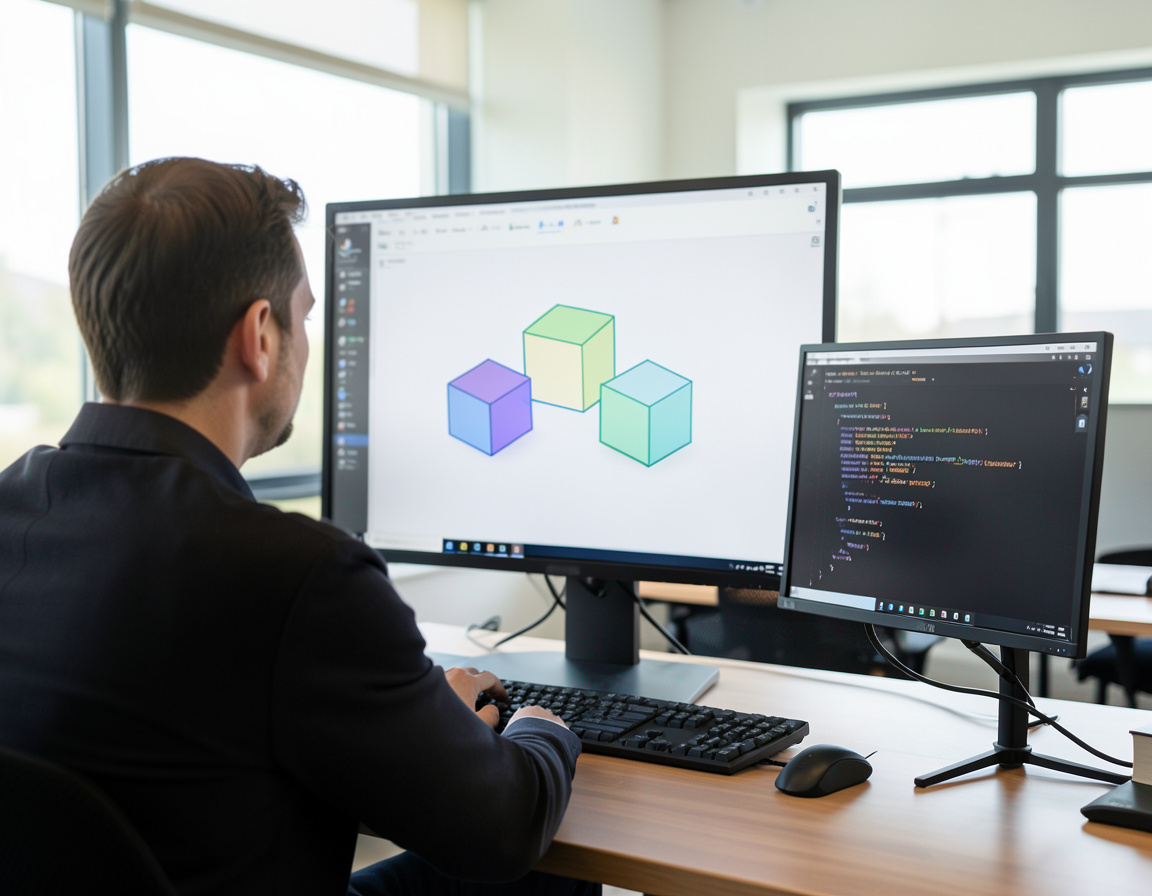 Developer designing a custom website component