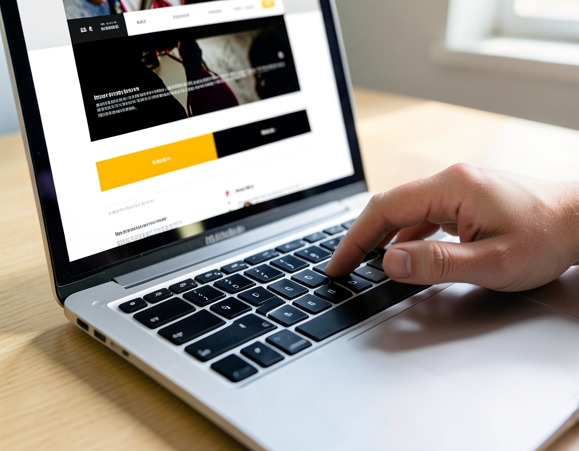 High-contrast accessible website layout on a laptop