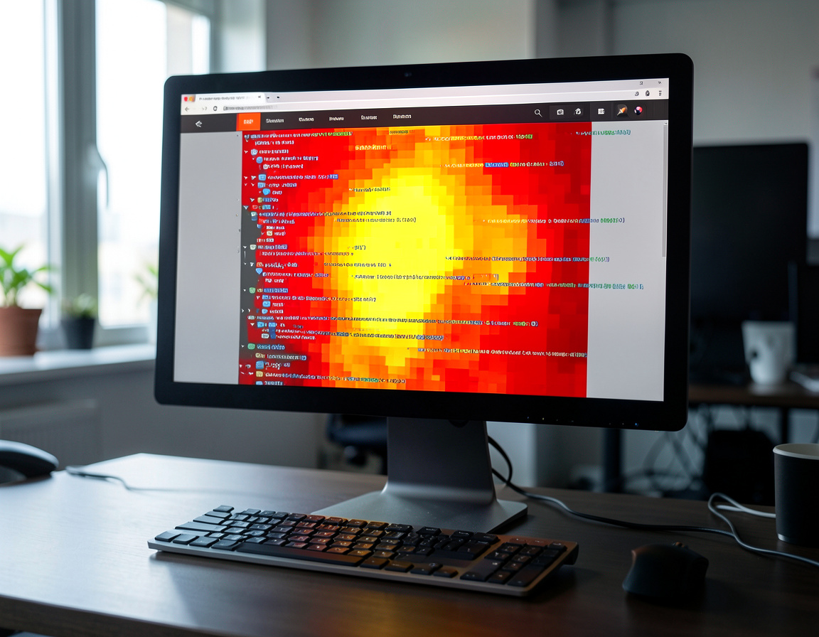 Click heatmap overlay on a website layout
