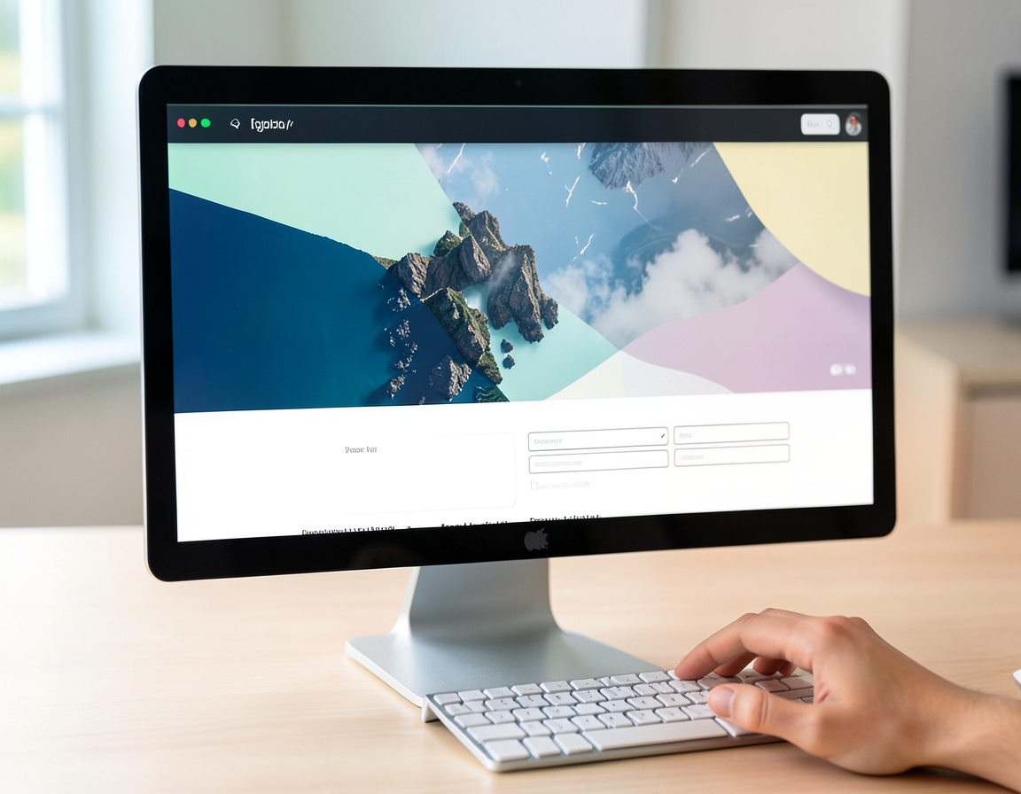Landing page and lead form design on a monitor