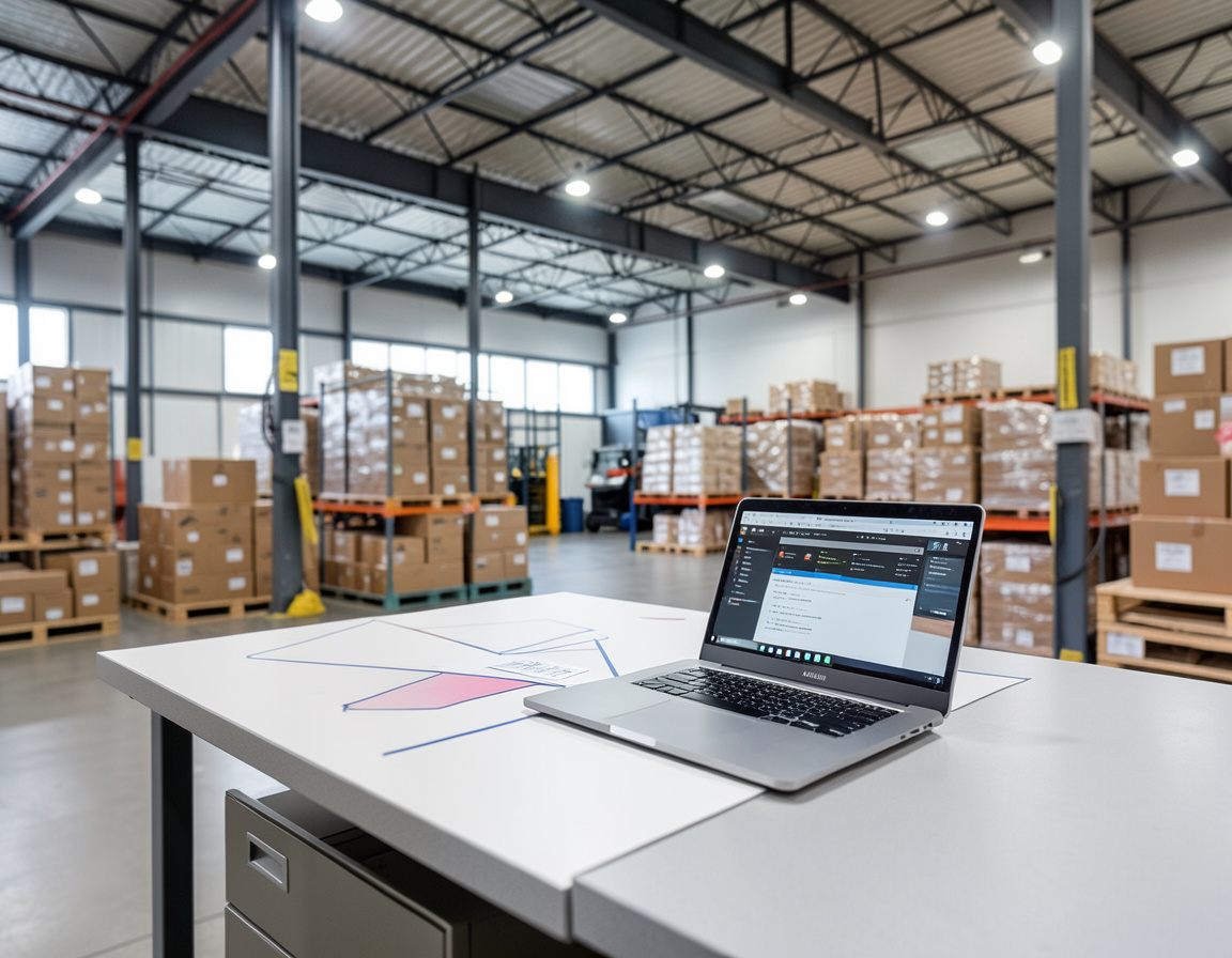 B2B wholesale ordering portal in a warehouse office