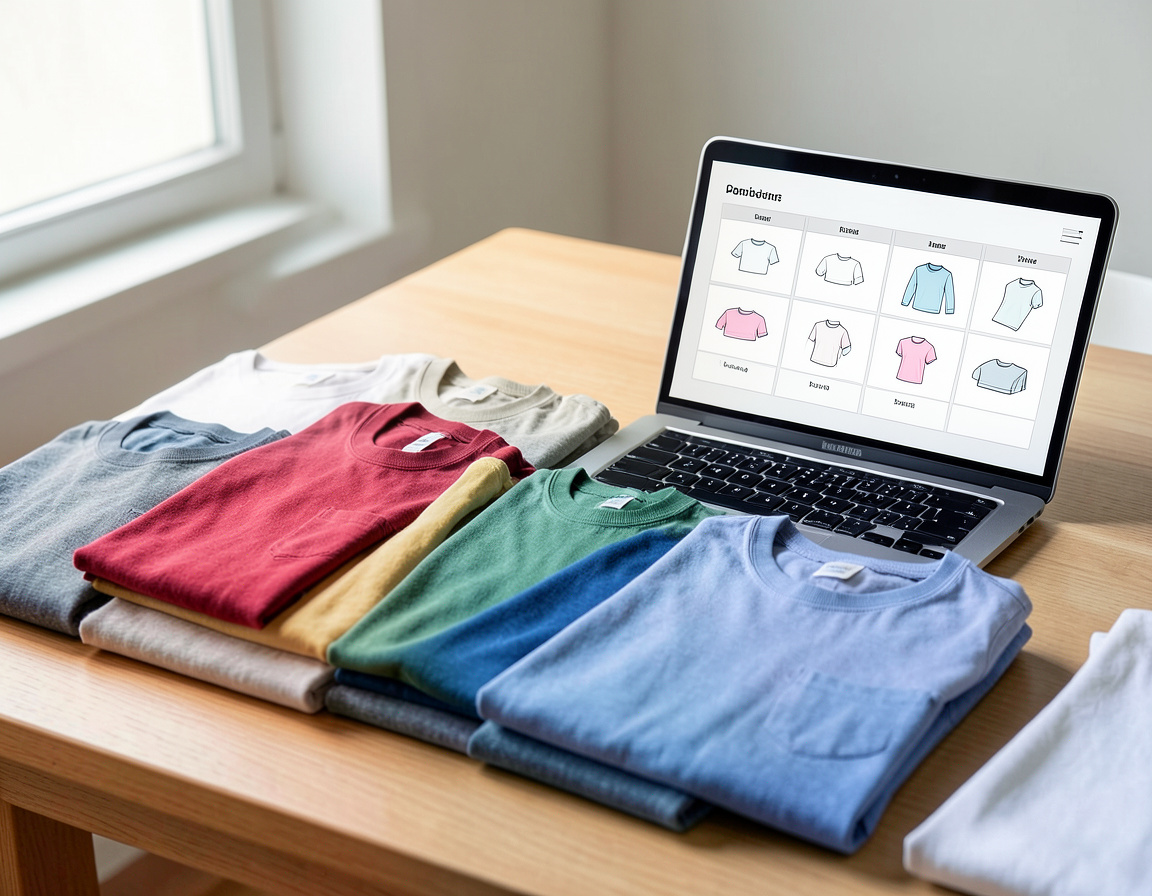 Product combinations of sizes and colors for an online store