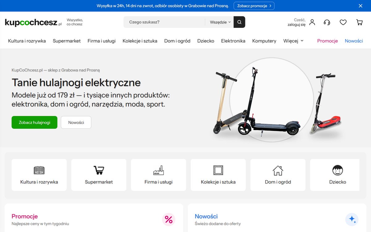 KupCoChcesz.pl online store homepage